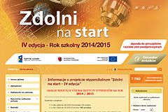 "Zdolni na start - IV edycja" nabór 2014/2015